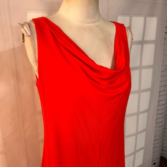Eileen Fisher Cowl Neck Red sleeveless casual jersey summer Dress Size Small - Picture 2 of 10